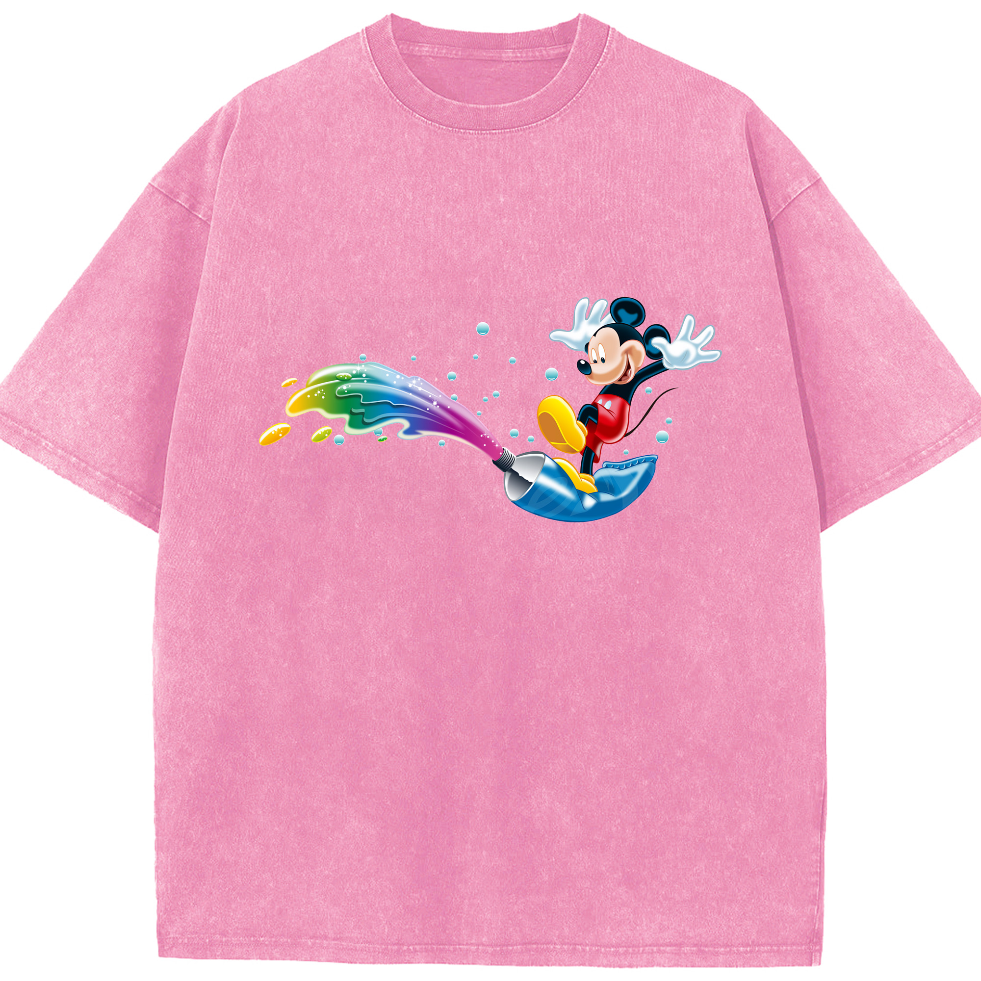 （画像用） ミッキーマウス Mickey Mouse 綿100% ヴィンテージ風 半袖Tシャツ（フロントプリント）